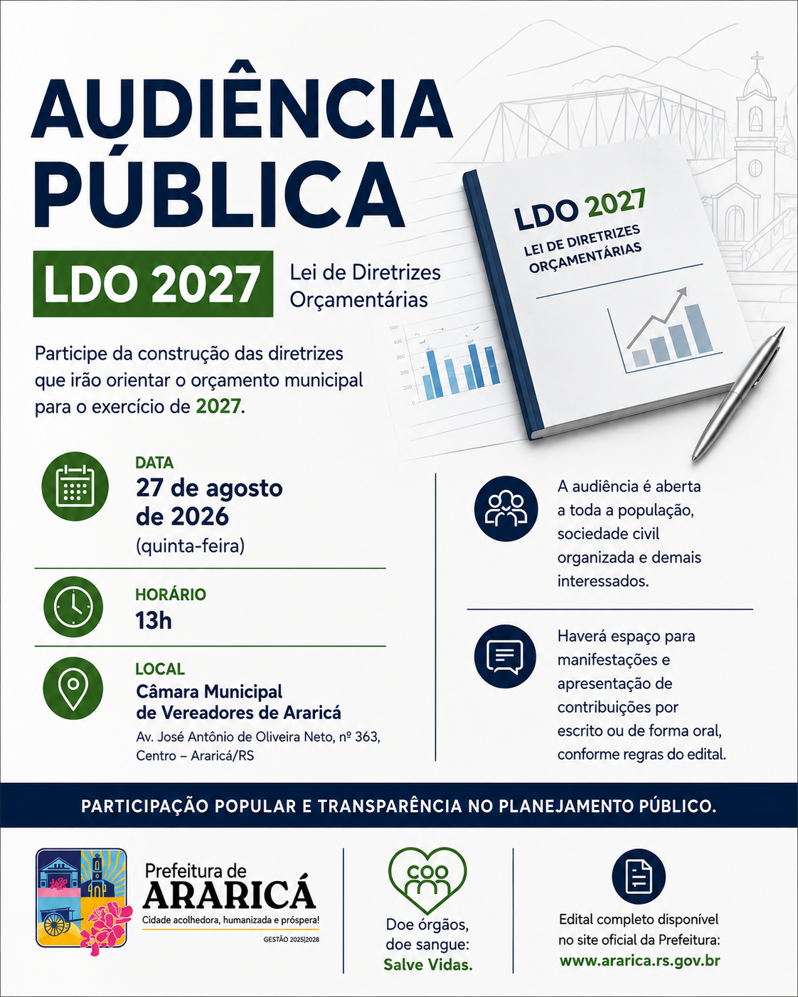 Audiência Pública da LDO 2027! Participe