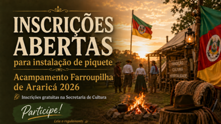 Inscrições abertas para o Acampamento Farroupilha de Araricá 2026